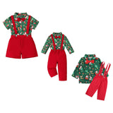 Maxbell Gentleman Outfits with Bow Tie Christmas Outfits for Kids Children Festivals Short Sleeve Clip