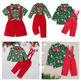 Maxbell Gentleman Outfits with Bow Tie Christmas Outfits for Kids Children Festivals Short Sleeve Clip