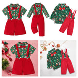 Maxbell Gentleman Outfits with Bow Tie Christmas Outfits for Kids Children Festivals Short Sleeve Clip