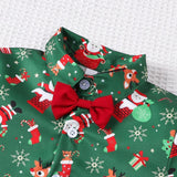 Maxbell Gentleman Outfits with Bow Tie Christmas Outfits for Kids Children Festivals Short Sleeve Clip