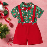 Maxbell Gentleman Outfits with Bow Tie Christmas Outfits for Kids Children Festivals Short Sleeve Clip