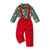 Maxbell Gentleman Outfits with Bow Tie Christmas Outfits for Kids Children Festivals Long Sleeve Button