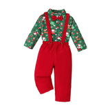 Maxbell Gentleman Outfits with Bow Tie Christmas Outfits for Kids Children Festivals Long Sleeve Button