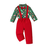 Maxbell Gentleman Outfits with Bow Tie Christmas Outfits for Kids Children Festivals Long Sleeve Button