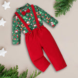 Maxbell Gentleman Outfits with Bow Tie Christmas Outfits for Kids Children Festivals Long Sleeve Button