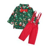 Maxbell Gentleman Outfits with Bow Tie Christmas Outfits for Kids Children Festivals Long Sleeve Clip