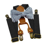 Maxbell Kids Suspender and Bow Tie Tuxedo Suspender for Boys Girls Children Trousers Black