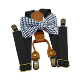 Maxbell Kids Suspender and Bow Tie Tuxedo Suspender for Boys Girls Children Trousers Black