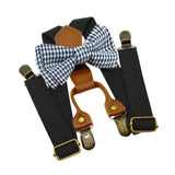 Maxbell Kids Suspender and Bow Tie Tuxedo Suspender for Boys Girls Children Trousers Black