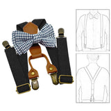 Maxbell Kids Suspender and Bow Tie Tuxedo Suspender for Boys Girls Children Trousers Black