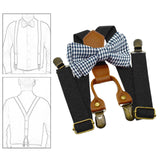 Maxbell Kids Suspender and Bow Tie Tuxedo Suspender for Boys Girls Children Trousers Black