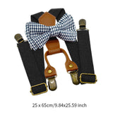 Maxbell Kids Suspender and Bow Tie Tuxedo Suspender for Boys Girls Children Trousers Black