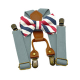 Maxbell Kids Suspender and Bow Tie Tuxedo Suspender for Boys Girls Children Trousers Gray
