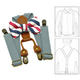 Maxbell Kids Suspender and Bow Tie Tuxedo Suspender for Boys Girls Children Trousers Gray