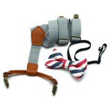 Maxbell Kids Suspender and Bow Tie Tuxedo Suspender for Boys Girls Children Trousers Gray