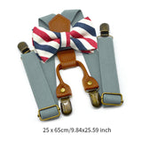 Maxbell Kids Suspender and Bow Tie Tuxedo Suspender for Boys Girls Children Trousers Gray