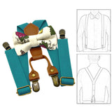 Maxbell Kids Suspender and Bow Tie Tuxedo Suspender for Boys Girls Children Trousers Blue Green