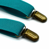 Maxbell Kids Suspender and Bow Tie Tuxedo Suspender for Boys Girls Children Trousers Blue Green