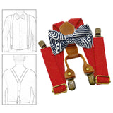 Maxbell Kids Suspender and Bow Tie Tuxedo Suspender for Boys Girls Children Trousers Red