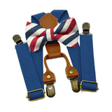 Maxbell Kids Suspender and Bow Tie Tuxedo Suspender for Boys Girls Children Trousers Dark Blue