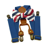 Maxbell Kids Suspender and Bow Tie Tuxedo Suspender for Boys Girls Children Trousers Dark Blue
