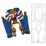 Maxbell Kids Suspender and Bow Tie Tuxedo Suspender for Boys Girls Children Trousers Dark Blue