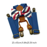 Maxbell Kids Suspender and Bow Tie Tuxedo Suspender for Boys Girls Children Trousers Dark Blue