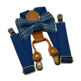 Maxbell Kids Suspender and Bow Tie Tuxedo Suspender for Boys Girls Children Trousers Navy