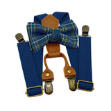 Maxbell Kids Suspender and Bow Tie Tuxedo Suspender for Boys Girls Children Trousers Navy