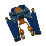 Maxbell Kids Suspender and Bow Tie Tuxedo Suspender for Boys Girls Children Trousers Navy