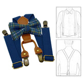Maxbell Kids Suspender and Bow Tie Tuxedo Suspender for Boys Girls Children Trousers Navy