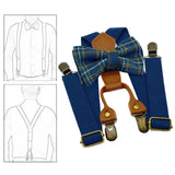 Maxbell Kids Suspender and Bow Tie Tuxedo Suspender for Boys Girls Children Trousers Navy
