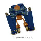 Maxbell Kids Suspender and Bow Tie Tuxedo Suspender for Boys Girls Children Trousers Navy