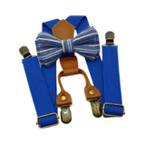 Maxbell Kids Suspender and Bow Tie Tuxedo Suspender for Boys Girls Children Trousers Blue