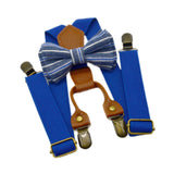 Maxbell Kids Suspender and Bow Tie Tuxedo Suspender for Boys Girls Children Trousers Blue