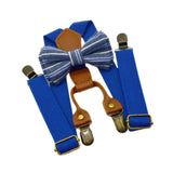 Maxbell Kids Suspender and Bow Tie Tuxedo Suspender for Boys Girls Children Trousers Blue