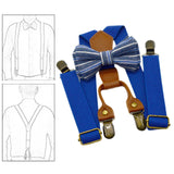 Maxbell Kids Suspender and Bow Tie Tuxedo Suspender for Boys Girls Children Trousers Blue