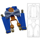 Maxbell Kids Suspender and Bow Tie Tuxedo Suspender for Boys Girls Children Trousers Blue