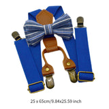 Maxbell Kids Suspender and Bow Tie Tuxedo Suspender for Boys Girls Children Trousers Blue
