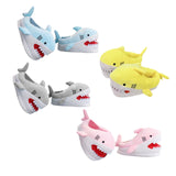 Maxbell Shark Slippers Winter Cartoon Indoor Shoes Keep Warm Anti Slip Kids Slippers Gray