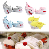 Maxbell Shark Slippers Winter Cartoon Indoor Shoes Keep Warm Anti Slip Kids Slippers Gray