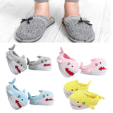 Maxbell Shark Slippers Winter Cartoon Indoor Shoes Keep Warm Anti Slip Kids Slippers Gray