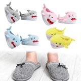 Maxbell Shark Slippers Winter Cartoon Indoor Shoes Keep Warm Anti Slip Kids Slippers Gray