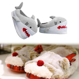 Maxbell Shark Slippers Winter Cartoon Indoor Shoes Keep Warm Anti Slip Kids Slippers Gray