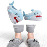 Maxbell Shark Slippers Winter Cartoon Indoor Shoes Keep Warm Anti Slip Kids Slippers Blue
