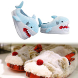 Maxbell Shark Slippers Winter Cartoon Indoor Shoes Keep Warm Anti Slip Kids Slippers Blue