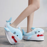 Maxbell Shark Slippers Winter Cartoon Indoor Shoes Keep Warm Anti Slip Kids Slippers Blue