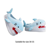 Maxbell Shark Slippers Winter Cartoon Indoor Shoes Keep Warm Anti Slip Kids Slippers Blue
