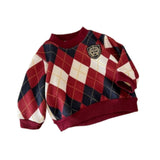 Maxbell Toddlers Sweater Soft Comfortable Washable Pullover Sweater Top for Baby Kids Red