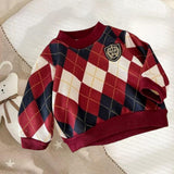 Maxbell Toddlers Sweater Soft Comfortable Washable Pullover Sweater Top for Baby Kids Red